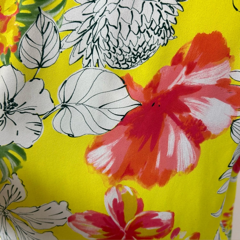 Floral Ruffle Wrap Top in Yellow - Picture 5 of 8